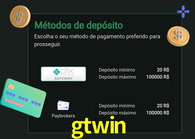 O cassino gtwin oferece uma grande variedade de métodos de pagamento
